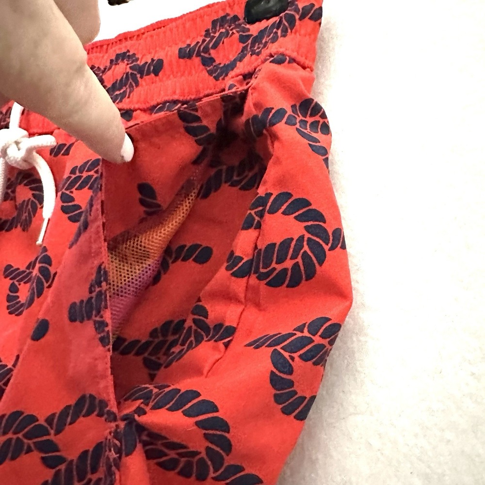 Neiman Marcus Swim Trunks M Medium Lined Drawstring Pockets Nautical Rope - Picture 4 of 14